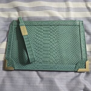 Foley + Corinna Green Clutch with Gold Accents